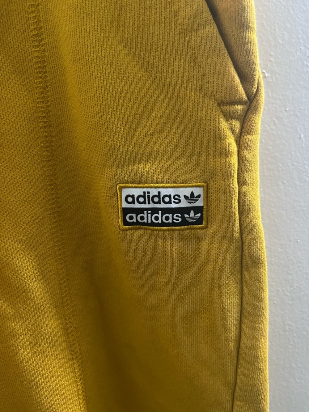 adidas Men's Mustard Yellow Jogger Sweatpants - Picture 3 of 7